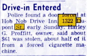 Hob Nob Drive-In - Feb 02 1959 Article (newer photo)